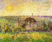 Camille Pissaro Countryside and Eragny Church and Farm Sweden oil painting reproduction